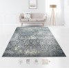 Vintage Rug Navy Blue for Living Room New Zealand Wool