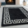 Hera Shaggy Modern Border Anthracite Rug