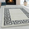 Hera Shaggy Modern Border Cream Rug