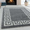 Hera Shaggy Modern Border Grey Rug