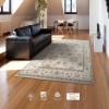 Luxury Oriental Wool Area Rug Beige Rectangular for Bedroom, Office, Livingroom