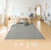 Natural 100% Wool Monochrome Grey Rug for Living Room