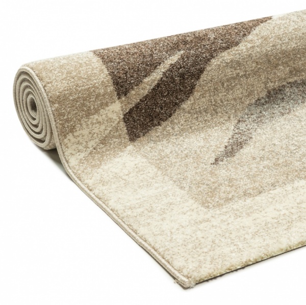 Beige Wave Design Living Room Rug I Modern Hallway Beige Mat 80x150 | High Quality Beige Area Rug