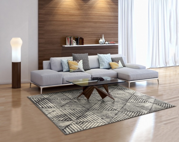 Modern Black and White Area Rug for Dining Room, Bedroom, Living Room