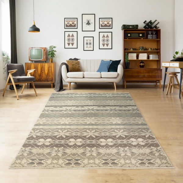 Sara Ethnic Woven Beige Rug