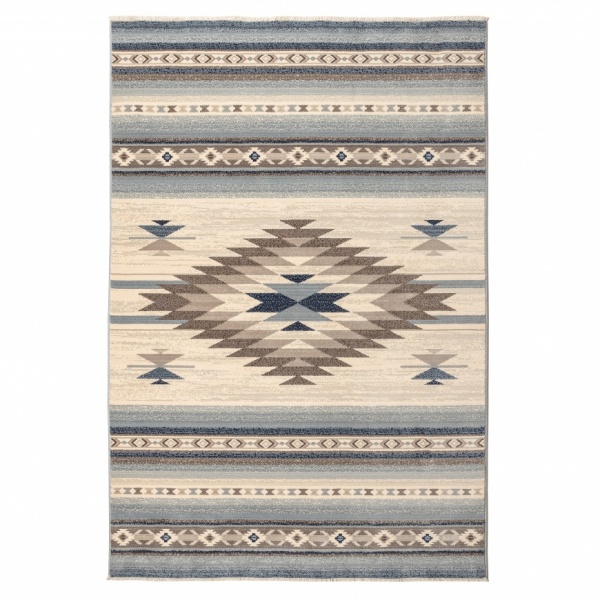 Sara Ethnic Style  Blue Area Rug