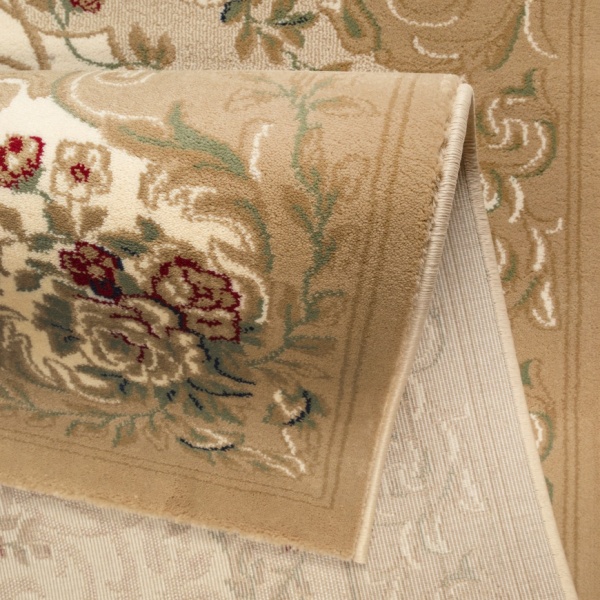 Classic Design Floral Beige Rug for Living Room, Bedroom, Dining Room