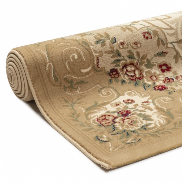 Classic Design Floral Beige Rug for Living Room, Bedroom, Dining Room