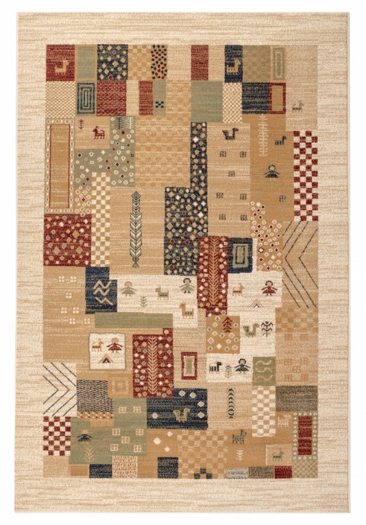 Sara Trendy Ethnic Design Beige Rug