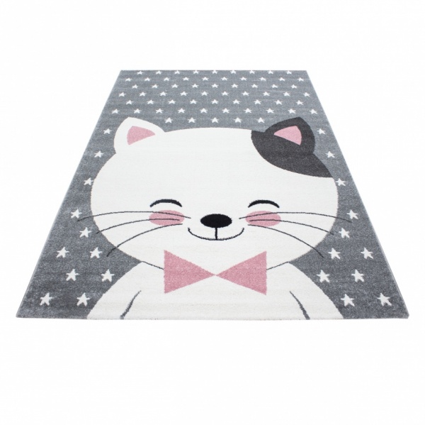 Kids Happy Cat Pink Rug - carpetsrugs.ie