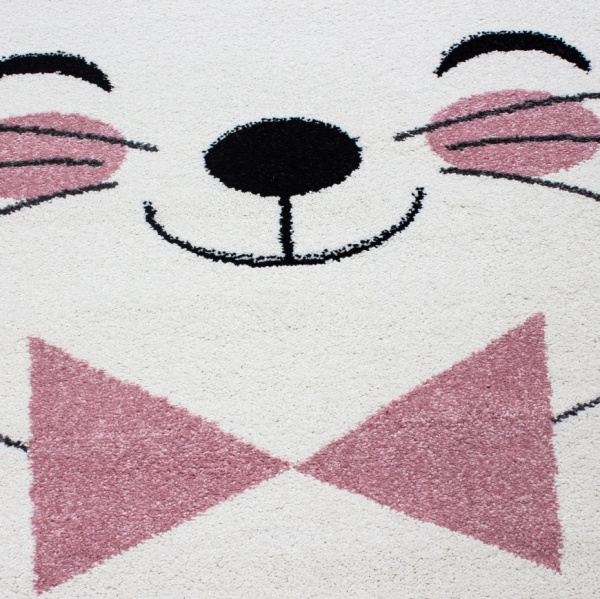 Kids Happy Cat Pink Rug - carpetsrugs.ie