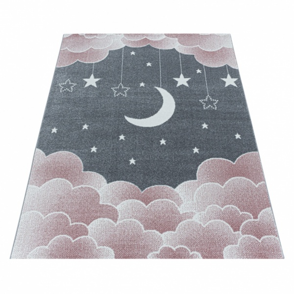 Funny Kids Pink Clouds Rug