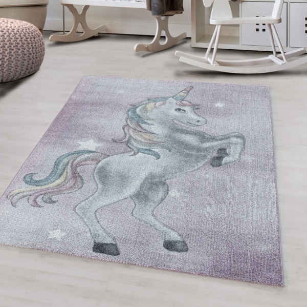 Funny Kids Violet Unicorn Rug