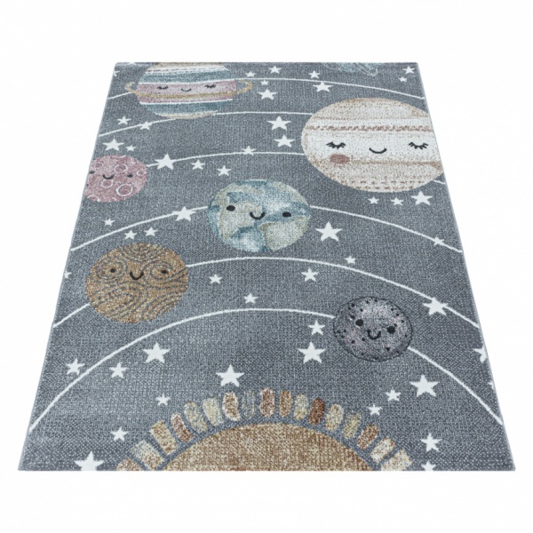 Funny Kids Outer Space Grey Rug