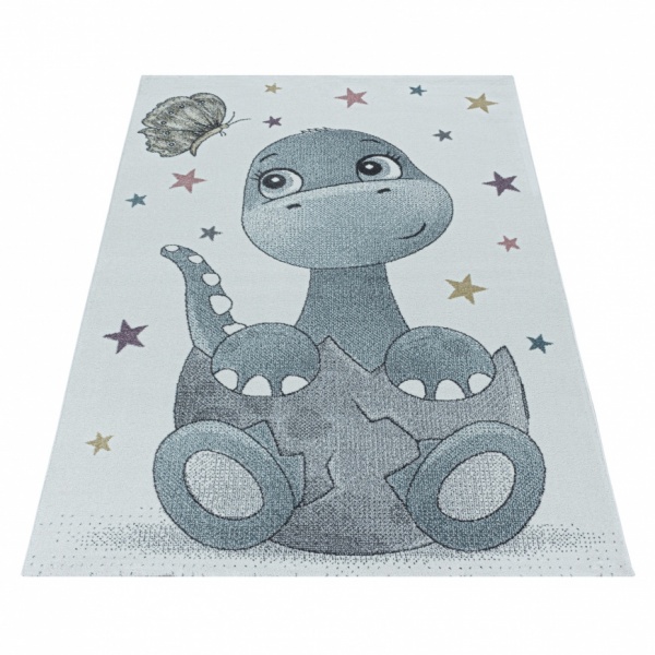 Funny Kids Little Dino Blue Rug