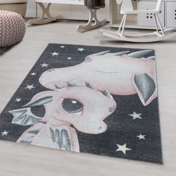 Funny Kids Night Story Pink Rug