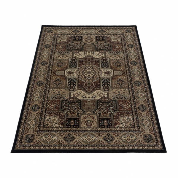 Kashmir Traditional Black Rug