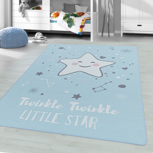 Game Kids Twinkle Star Blue Rug