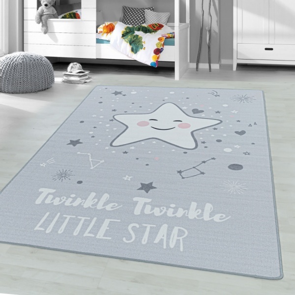 Game Kids Twinkle Star Grey Rug