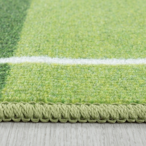 Game Kids Football Pitch Green Rug
