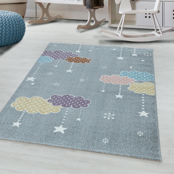 Lucky Kids Grey Clouds Rug