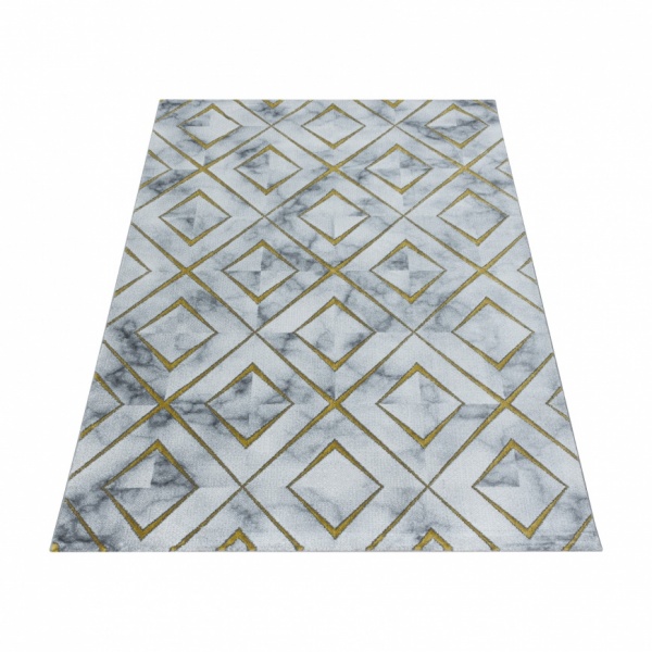 Naxos Modern White Gold Rug