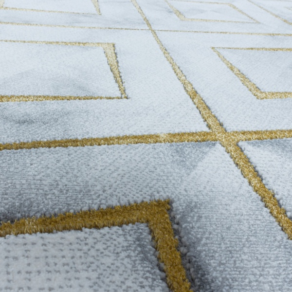 Naxos Modern White Gold Rug