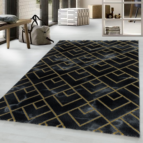 Naxos Designer Black Gold Rug