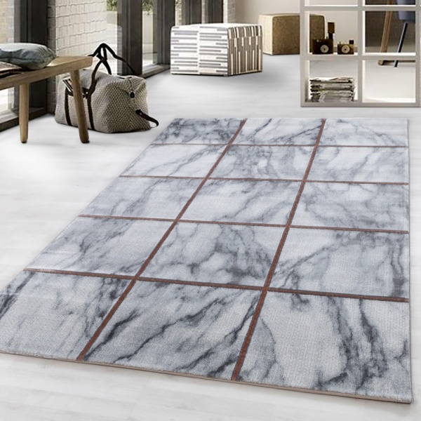 Naxos Contemporary White Bronze Rug