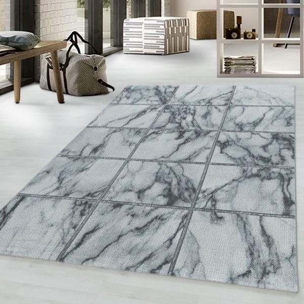 Naxos Contemporary White Silver Rug