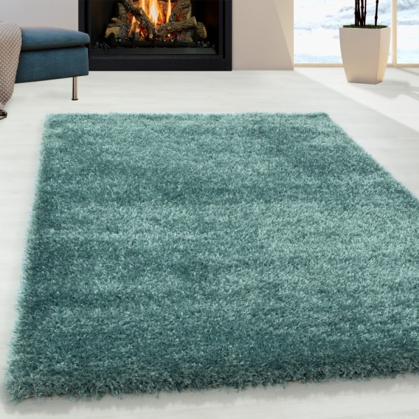 Super Soft Thick Aqua Shaggy Rug I Blue Shaggy Rug for Living Room