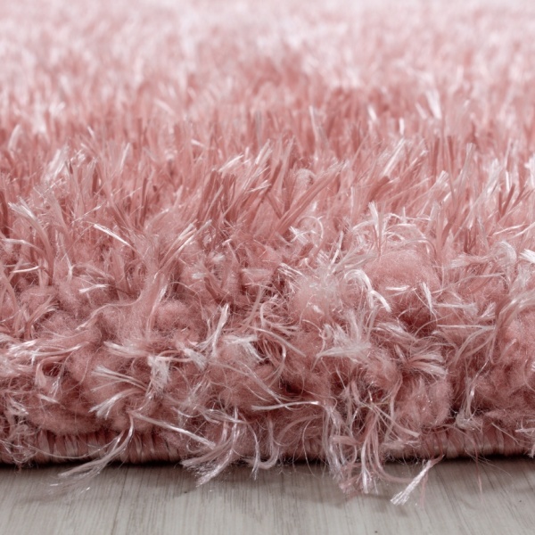 Soft Shiny Shaggy Rose Rug for Living Room I Large Pink Shaggy Rug