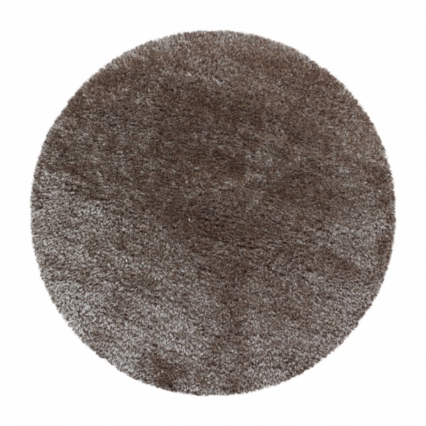 Excellent Shaggy Shiny Plain Taupe Rug
