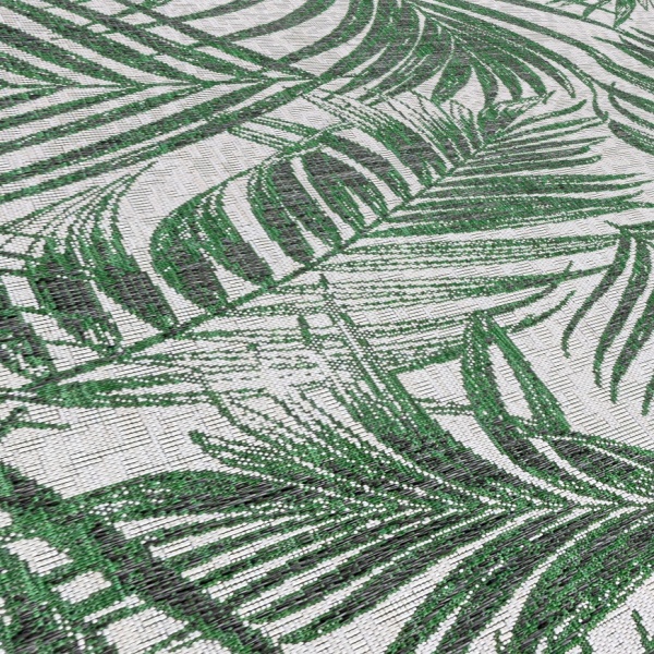 Outdoor Terrace Green Rug Botanical Design