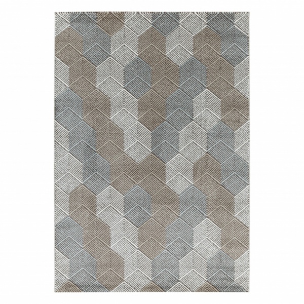 Cassa Modern Honeycomb Design Beige Rug