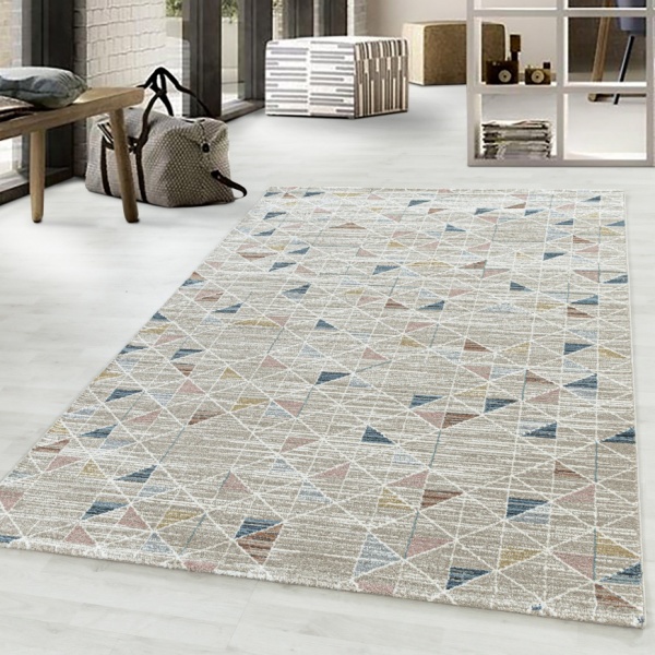 Cassa Modern Multicolor Triagle Rug