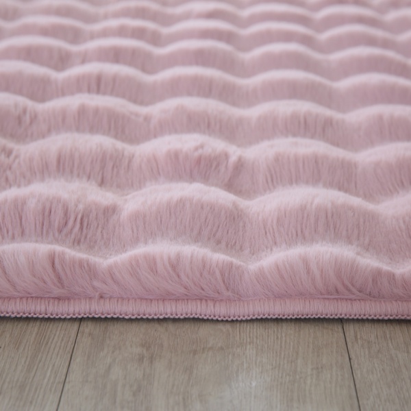 Soft Plush Shaggy Rose Rug for Bedroom I High Pile Pink Rug for Girls Room