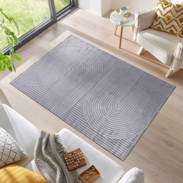 Unique Boho Grey Area Rug for Living Room