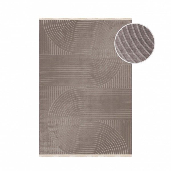 Modern Design Mocha Area Rug for Living Room I 200x290 cm Mocha Bedroom Rug