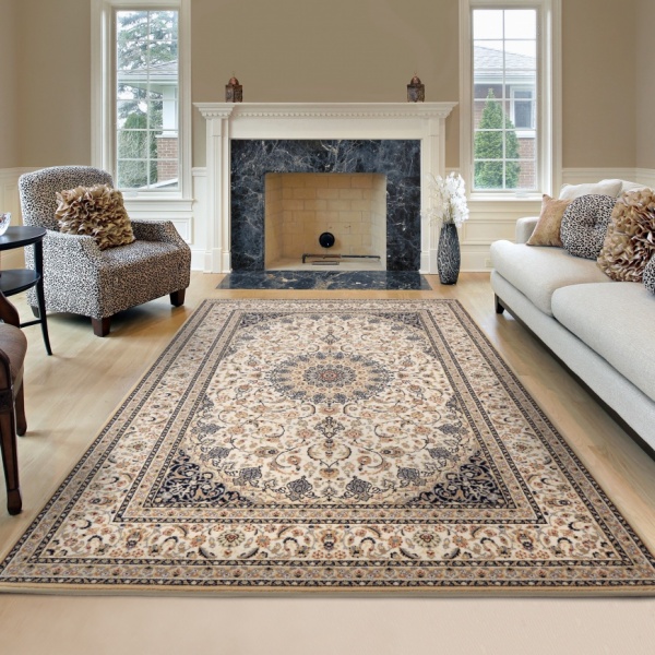 Bella Classic Traditional Black and Brown Rug