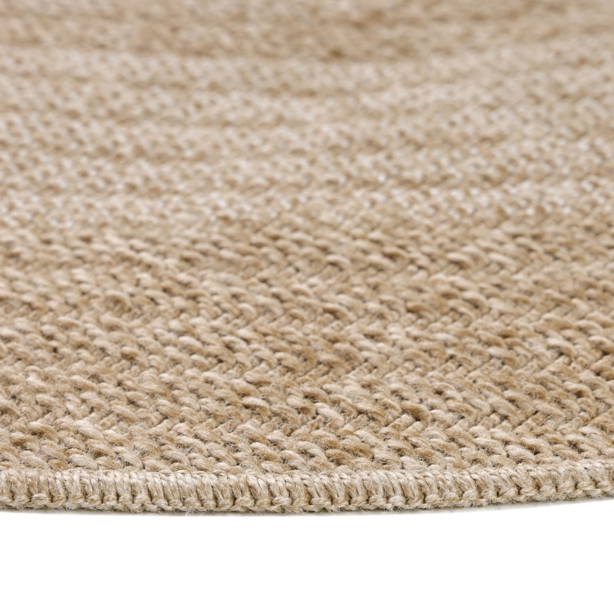 Indoor & Outdoor Beige Large Round Rug I Modern Design for Your Terrace ...