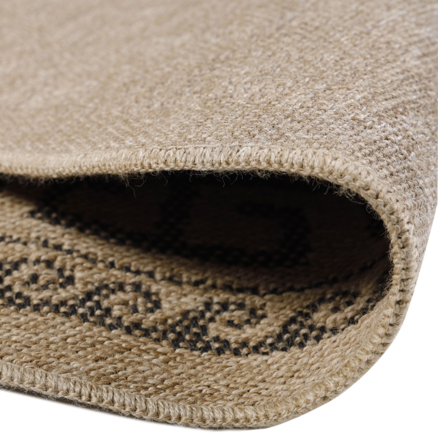Beige Outdoor Circular Rug with Black Roman Mosaic Style| carpetsrugs ...