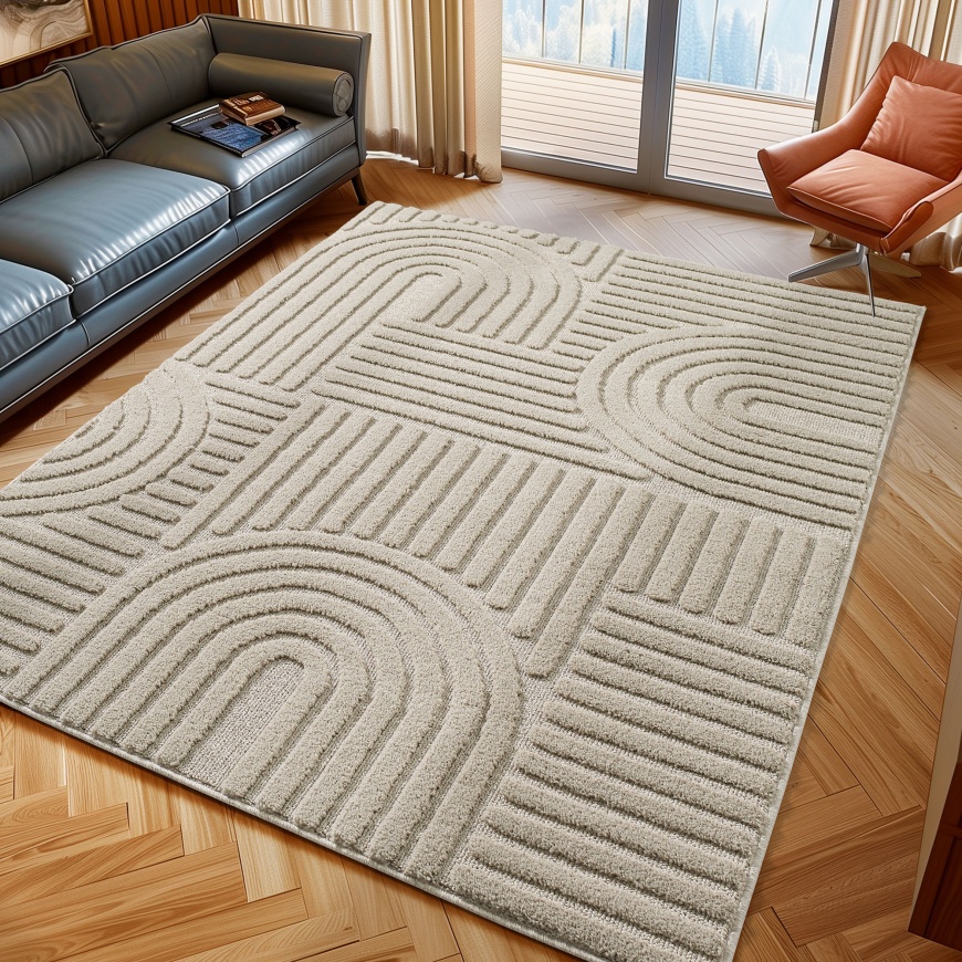 Patterns Beige Rug Large Size Buy Now Large Beige Area Rug | Soft 8mm Pile | 3D Scandinavian Boho ...