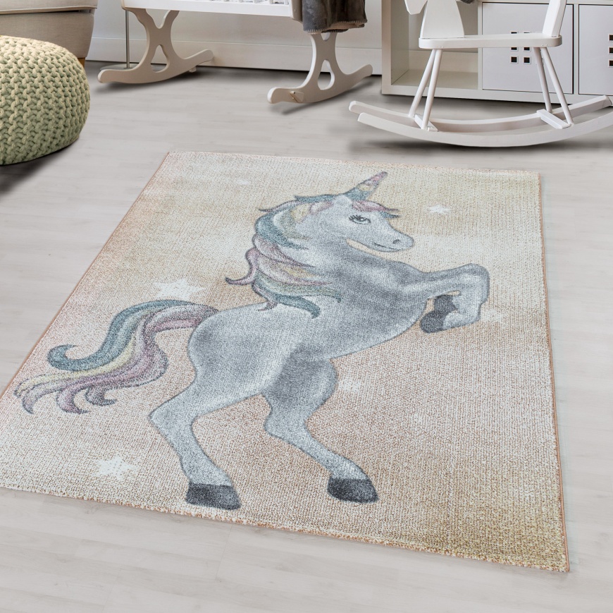 Funny Kids Yellow Unicorn Rug