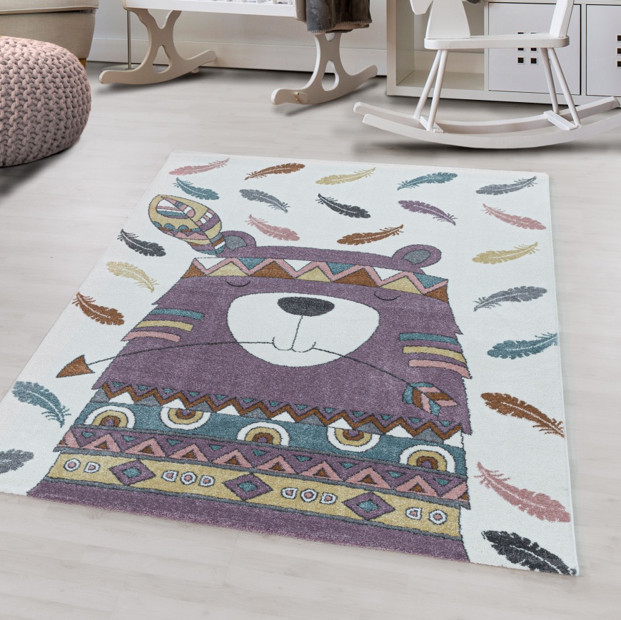 Funny Kids Indiana Dog Purple Rug