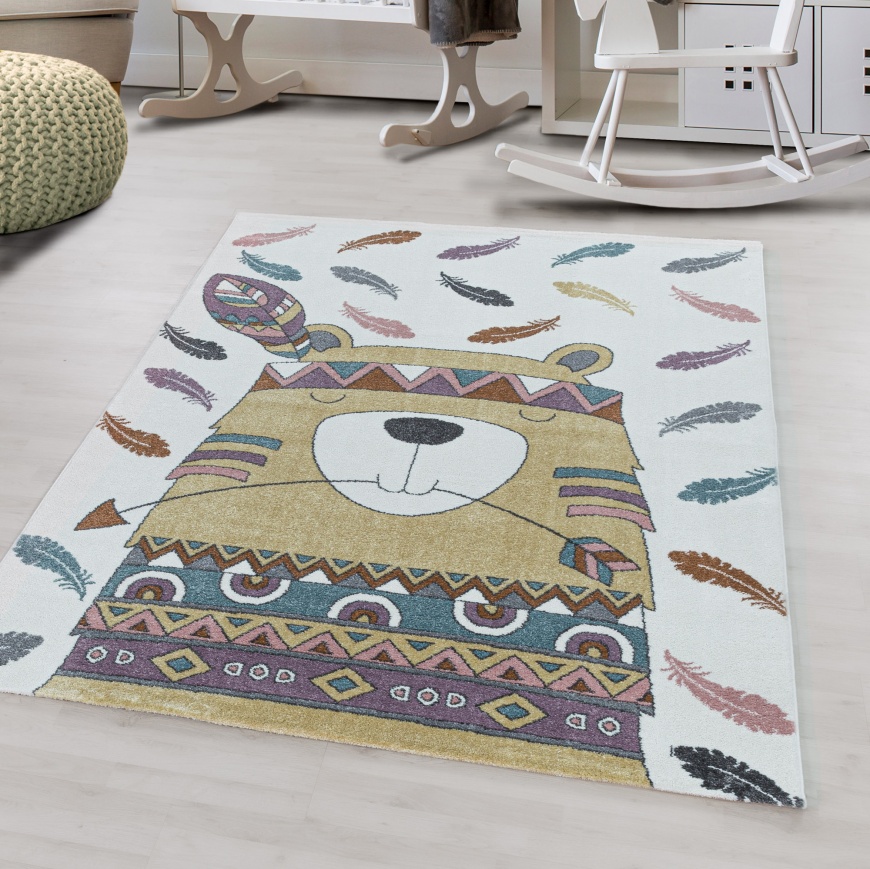 Funny Kids Indiana Dog Yellow Rug