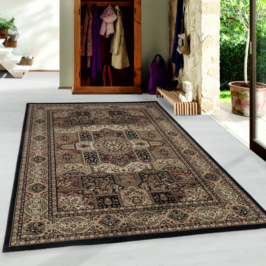 Kashmir Traditional Black Rug