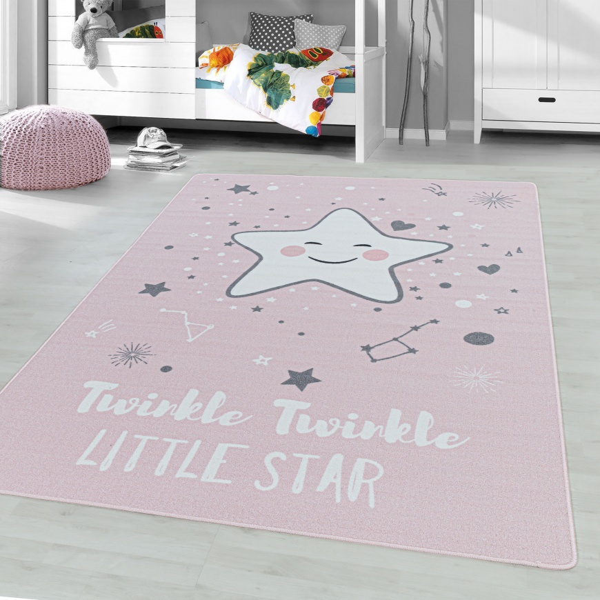 Game Kids Twinkle Star Pink Rug