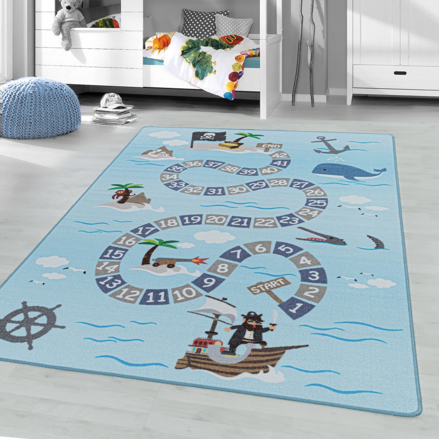 Game Kids Pirate Blue Rug