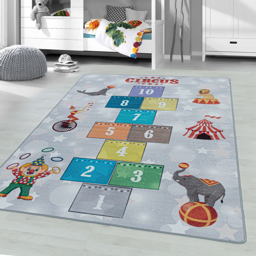 Game Kids Hopscotch Lightgrey Rug